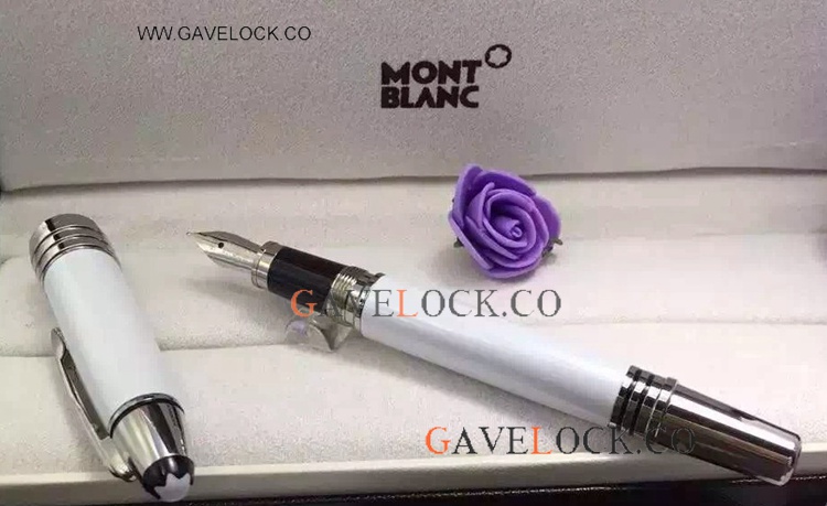Copy JFK Montblanc Fountain Pen White Resin - Men Lady